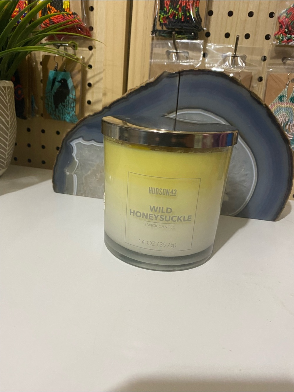 HUDSON 43 Wild Honeysuckle 3-Wick Yellow Scented Candle